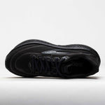 Brooks Ghost running shoe in all black colorway viewed from above