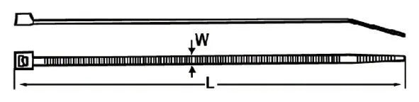 Fascetta in nylon 2,5x203mm bianca