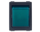 Interruttore bipolare verde 1 polo 25x31 mm.