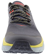 Hoka Challenger ATR 6 men's trail running shoe in dark gray with yellow sole