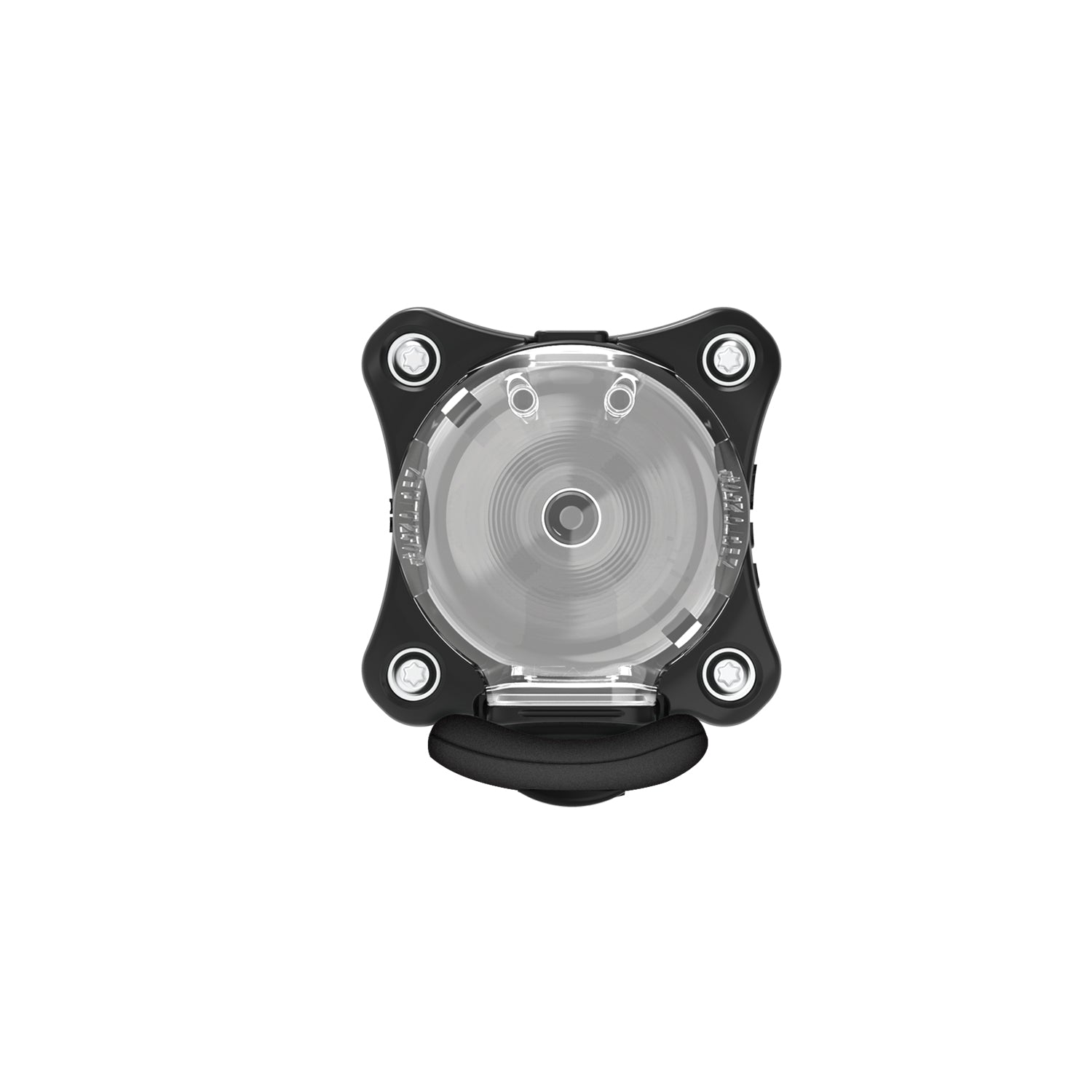 Lezyne Zecto Drive bike light with black mount and clear transparent lens