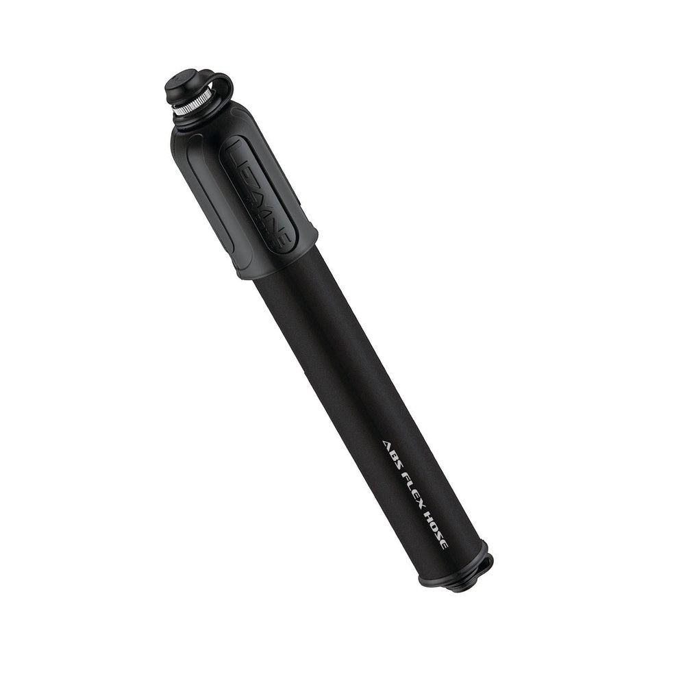 Lezyne HV Drive-S black bicycle pump with air flex hose against white background