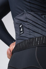 Gobik Avalon long sleeve cycling jersey in dark gray with black reflective details