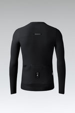 Gobik Avalon long sleeve cycling jersey in black, rear view showing pockets
