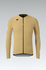 Gobik Avalon Long Sleeve Jersey in Keemun color, front view flat product render with full zipper