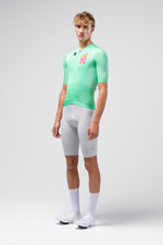 Gobik CX Pro 4.0 cycling jersey in Blast mint green worn by male model