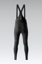 Black Gobik Absolute cycling bib shorts with suspender straps on gray background
