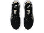 ASICS Gel Nimbus 28 running shoes in black and feather grey colorway