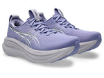 ASICS Gel Nimbus 28 running shoes in purple dahlia and white colorway
