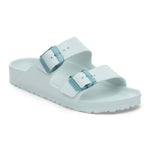 Birkenstock Arizona EVA sandal in Surf Green with translucent stealth buckles