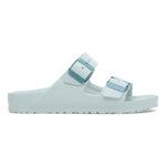 Birkenstock Arizona EVA sandal in Surf Green with dual stealth buckles, side view