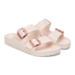 Birkenstock Arizona EVA sandals in light rose with rose gold buckles