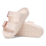 Birkenstock Arizona EVA sandals in light rose with transparent pink buckles, platform sole