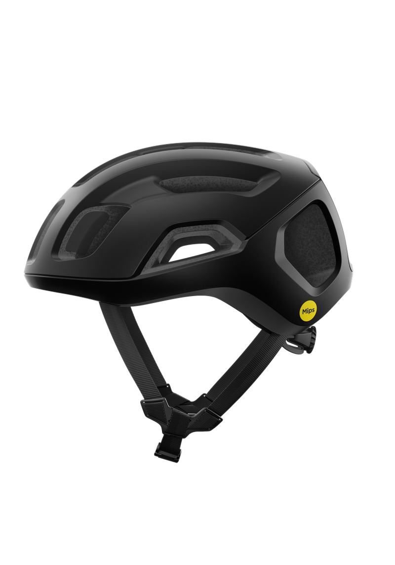 POC Ventral Air MIPS cycling helmet in matte black with gray accents