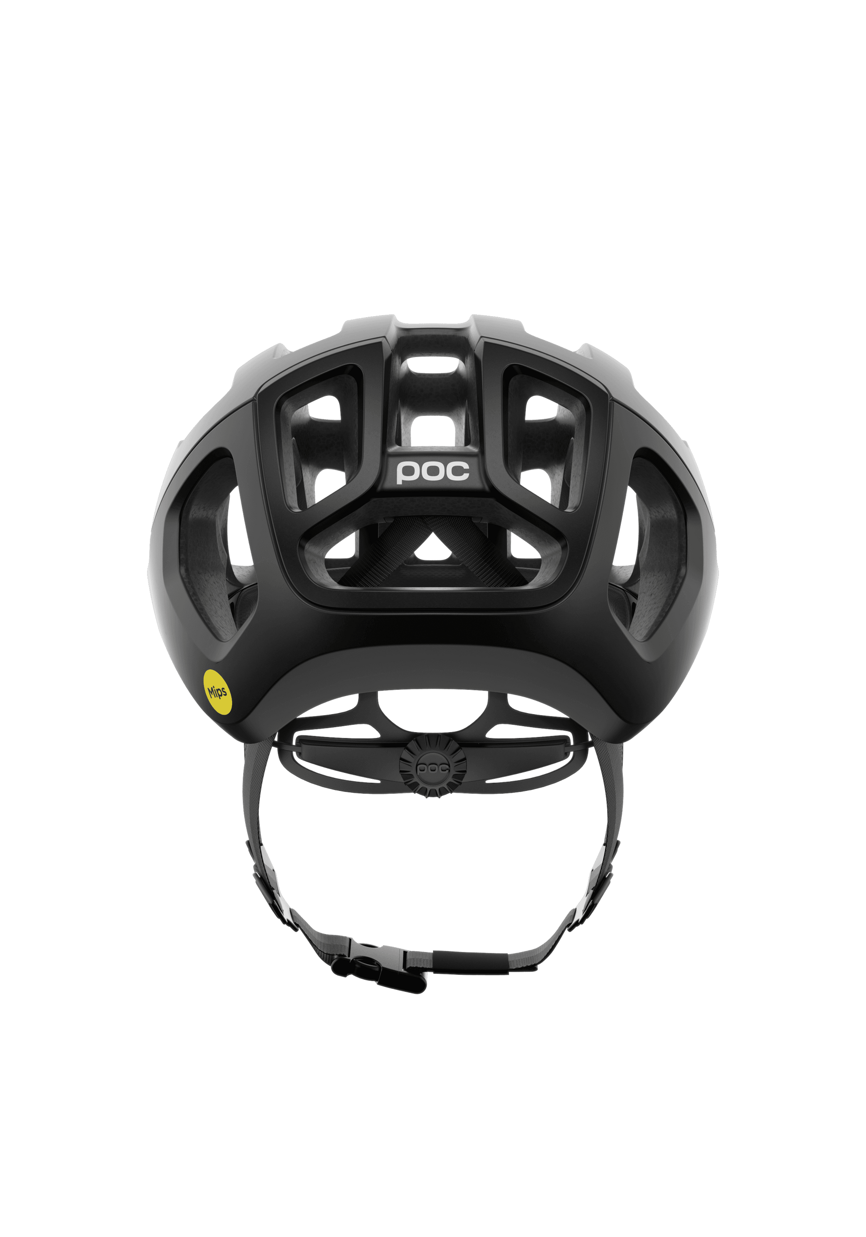POC Ventral Air MIPS cycling helmet in matte black with ventilation holes