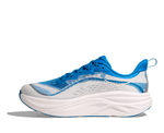 HOKA Skyflow men's running shoe in blue and white, medial side view