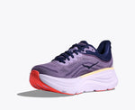 Hoka Bondi 9 women's running shoe in navy and purple colorway