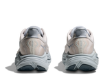 Rear view of pair of HOKA Clifton 10 women's running shoes showing heel construction and midsole