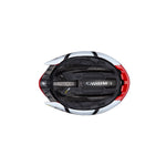 Specialized S-Works Evade cycling helmet interior view showing white red exterior black padding