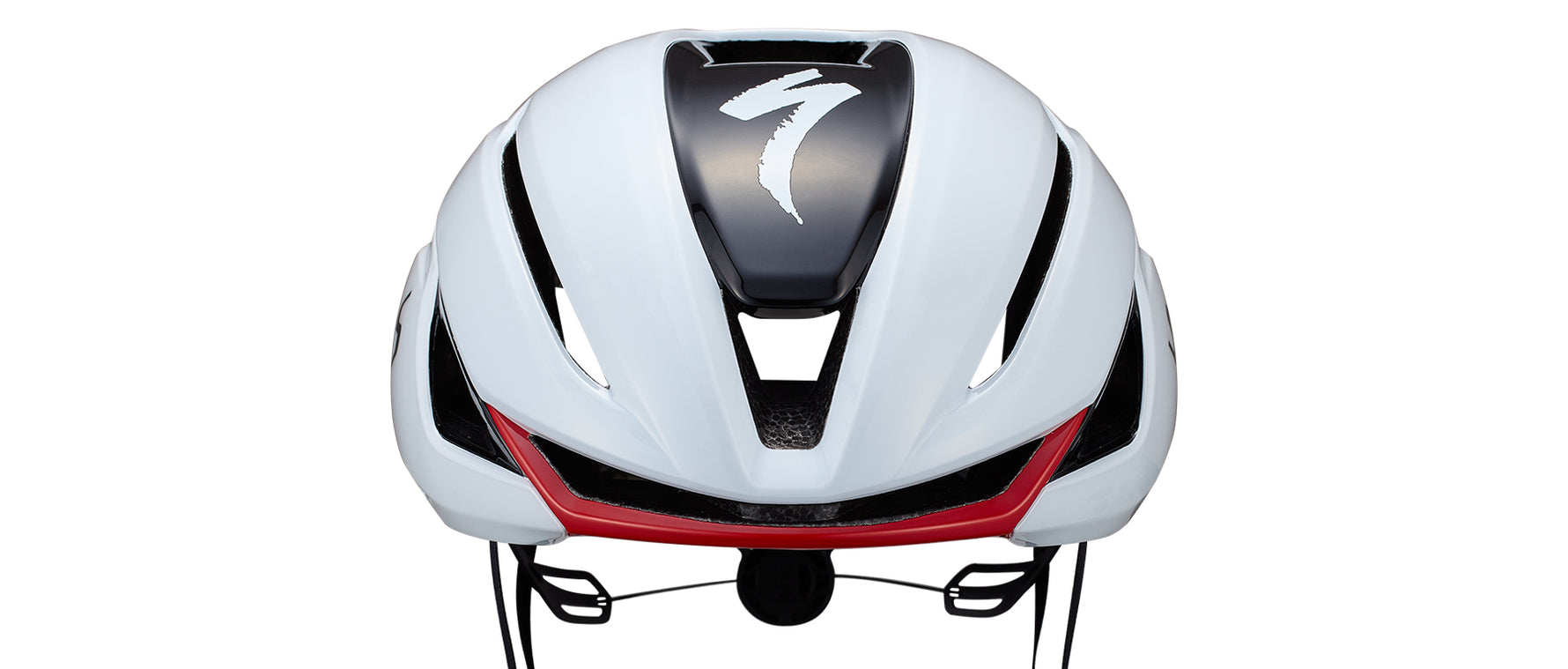 Specialized S-Works Evade cycling helmet in white with red accent stripe