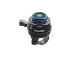Electra bicycle bell with blue bottle cap design featuring green star pattern