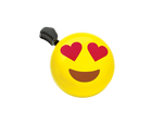 Electra bicycle bell with yellow emoji heart eyes design and black striker