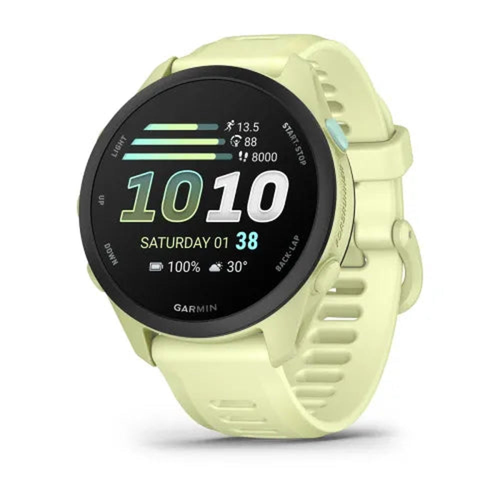 Garmin Forerunner 745 smartwatch in citron yellow-green with fitness tracking display