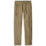 Patagonia Quandary convertible pants in khaki with zip-off legs on white background