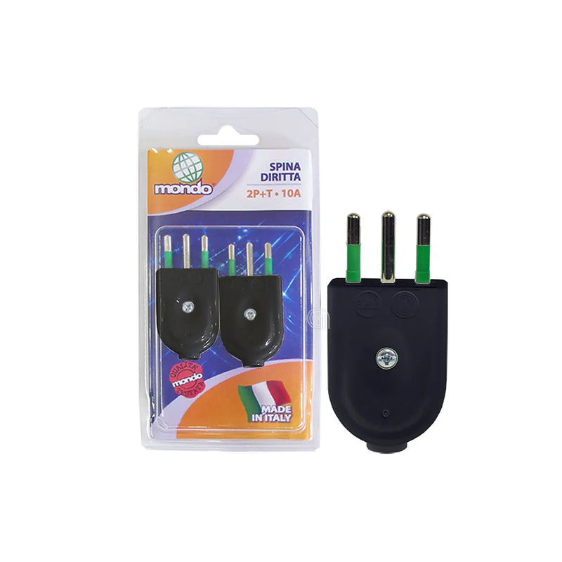 MONDO - Confezione da 2 Prese Diritte 10A con Messa a Terra - AST-55301362