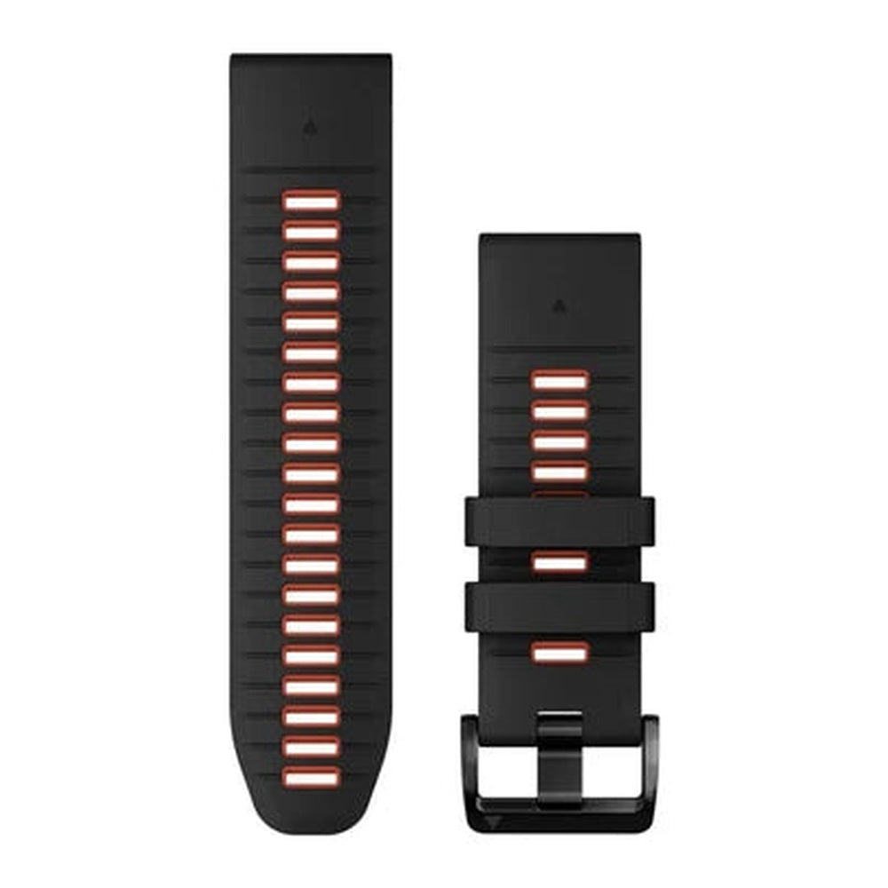 Garmin QuickFit  26 Watch Bands  Black/Flame Red Silicone