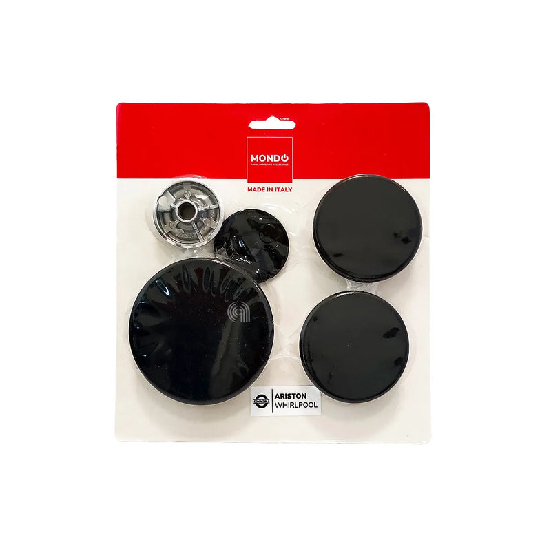 ARISTON, WHIRLPOOL, FRANKE - Kit di bruciatori e piattelli per piano cottura - AST-55605047