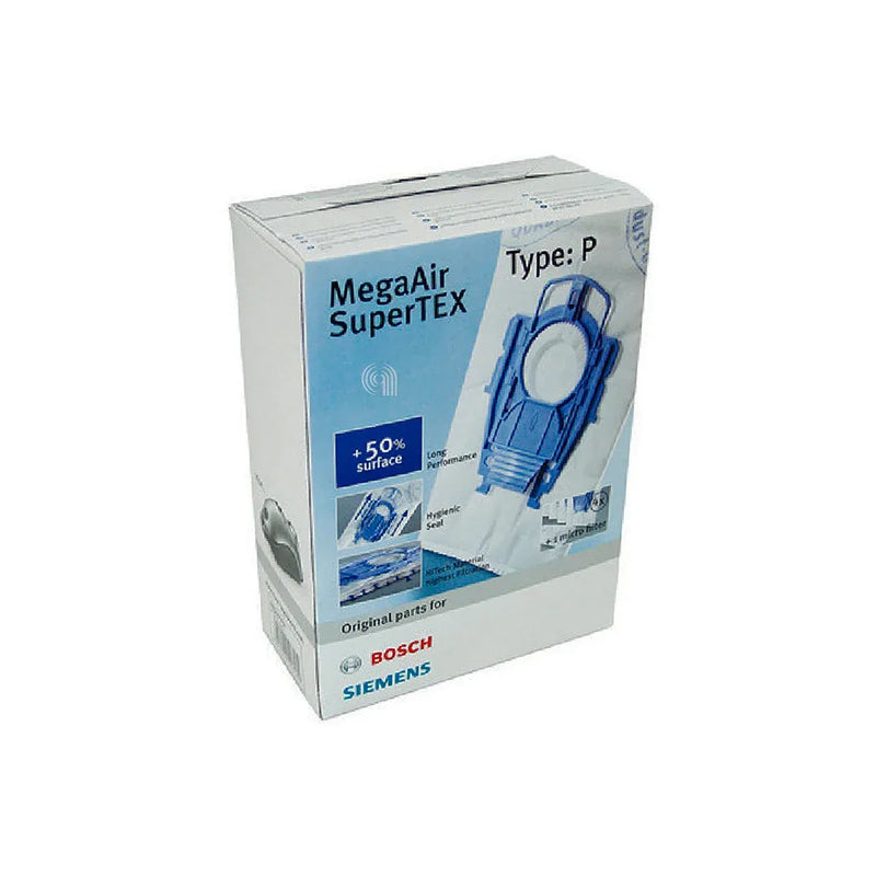 Set 4 sacchetti + filtro tipo P originale Bosch per aspirapolvere