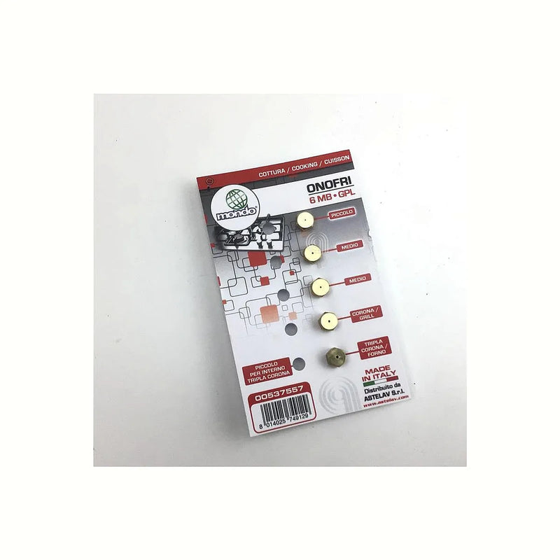 ONOFRI, MONDO - Set 5 Iniettori Gas GPL 6MB per Piano Cottura - AST-00537557