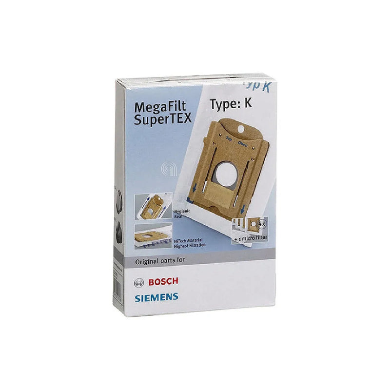 Set 4 sacchetti con filtro tipo K originale Bosch per aspirapolvere