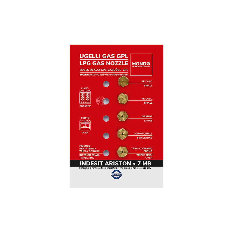 WHIRLPOOL, ARISTON, INDESIT, UNIVERSALE, MONDO - Iniettori di gas GPL per piano cottura - AST-00537511