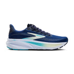 Brooks Ghost 17 women's running shoe in navy blue, turquoise, and mint green colorway