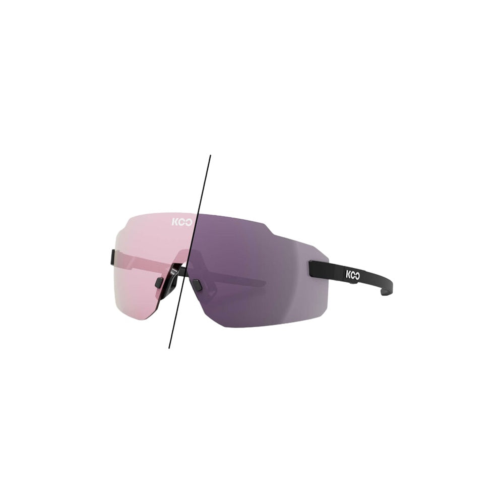KOO SUPERNOVA cycling sunglasses in black matt with photochromic purple-pink lens