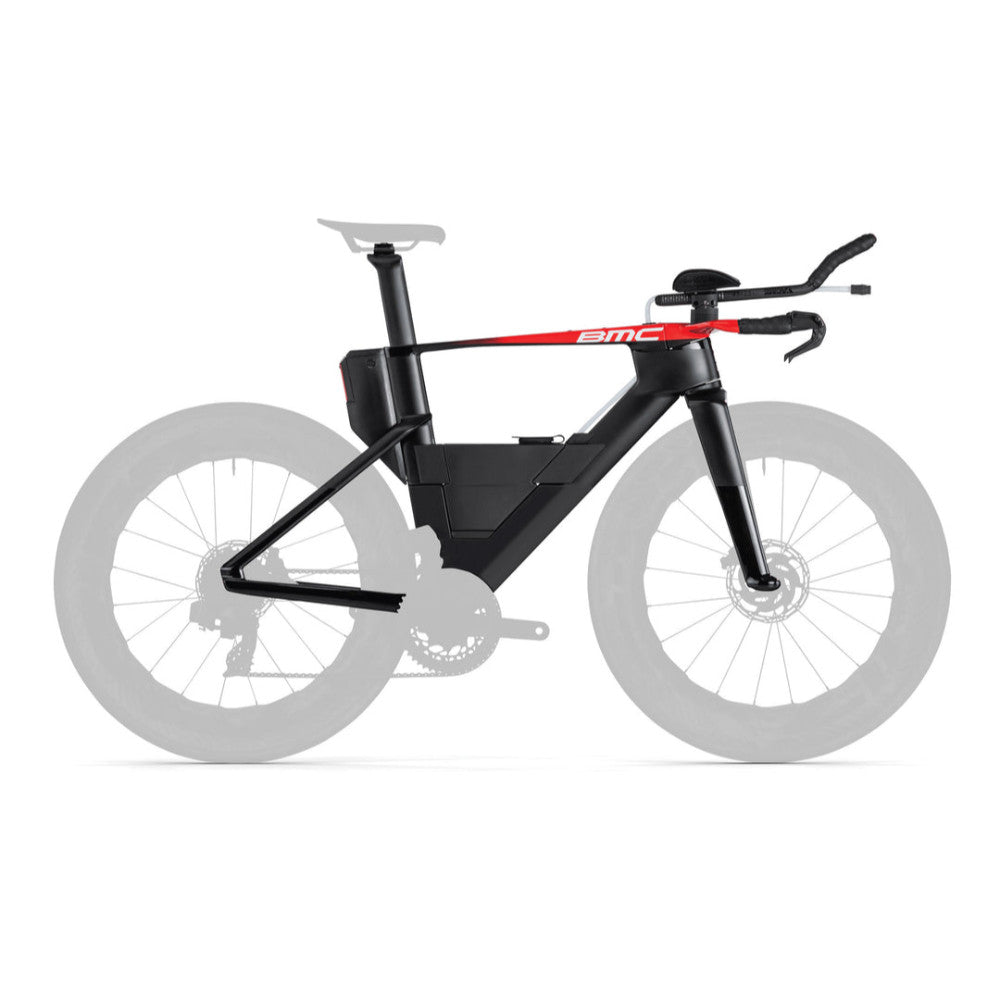 BMC Speedmachine 01 MOD carbon triathlon frame in black and neon red colorway