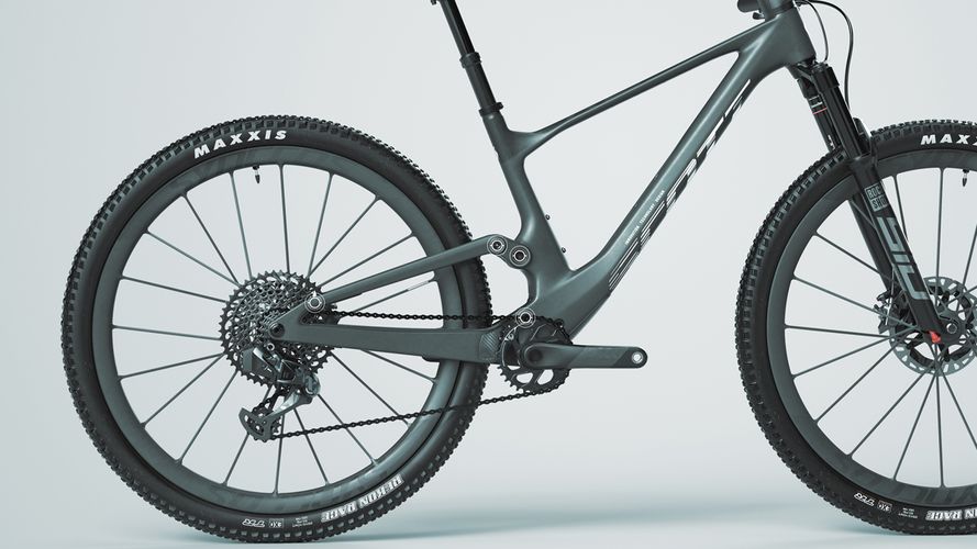 Scott Spark RC World Cup full-suspension mountain bike in dark winkle green carbon finish