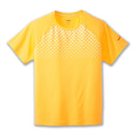 Brooks Atmosphere Men's Short Sleeve running shirt in orange with white triangle chest print