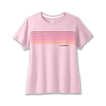 Brooks Distance Short Sleeve 2.0 women's t-shirt in quartz pink with gradient stripes