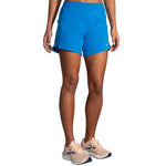 Brooks Chaser 5-inch Women's running shorts in Azure Blue with side pockets