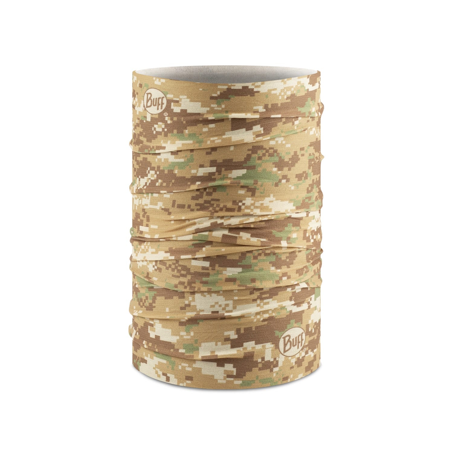 Buff Cool Net UV+ neck gaiter in digital desert camouflage pattern