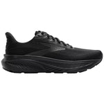 Brooks Ghost 17 women's running shoe in all-black colorway, lateral side view