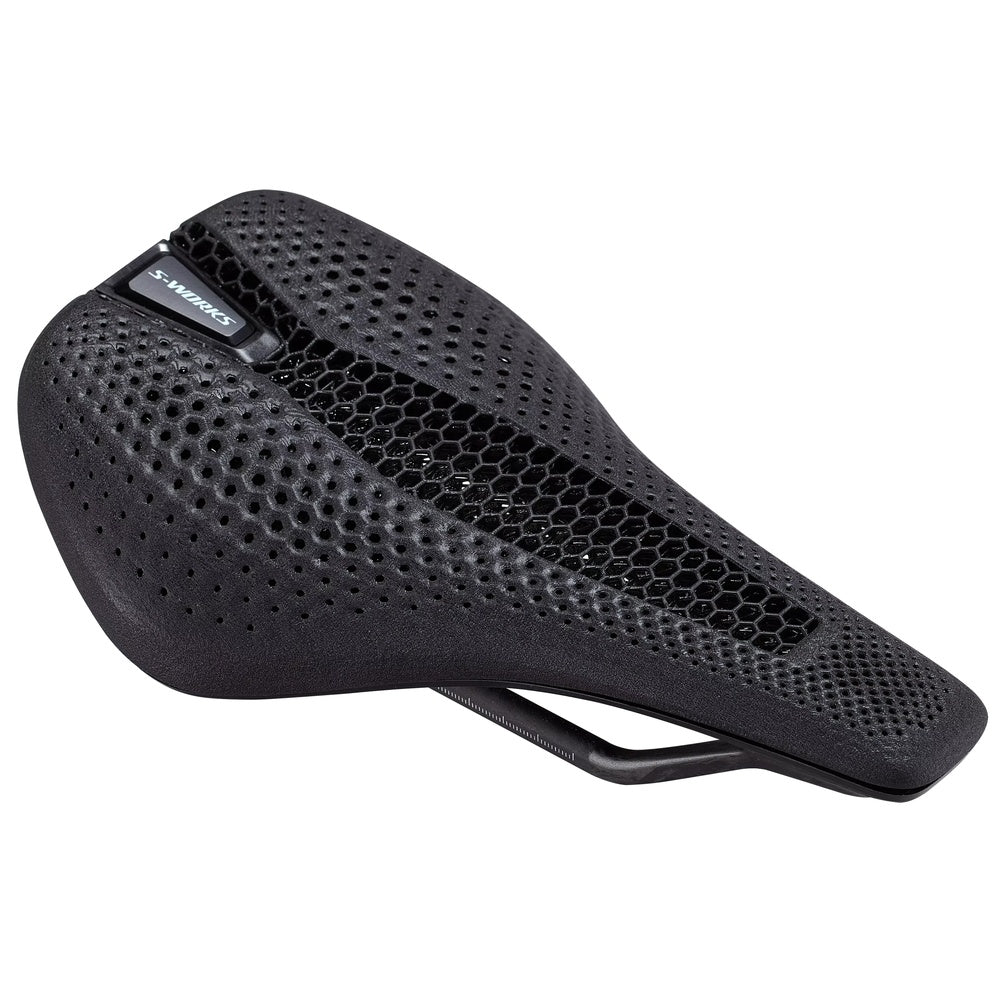Specialized S-Works Power Evo Mirror saddle in black with 3D-printed lattice structure