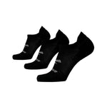 Brooks Run-In No Show black socks 3-pack displayed on white background