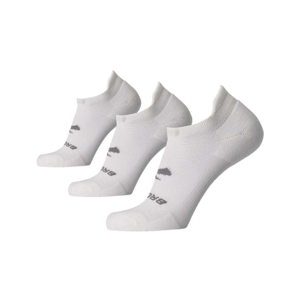 Brooks Run-In Three Pack white no-show running socks set of three