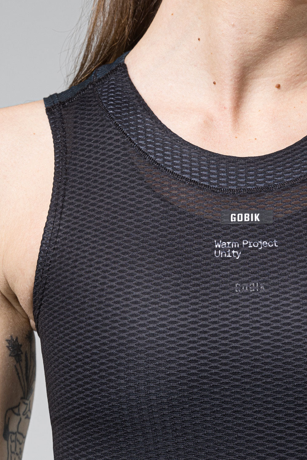 Gobik Second Skin Women's base layer in Moonless black with textured fabric detail