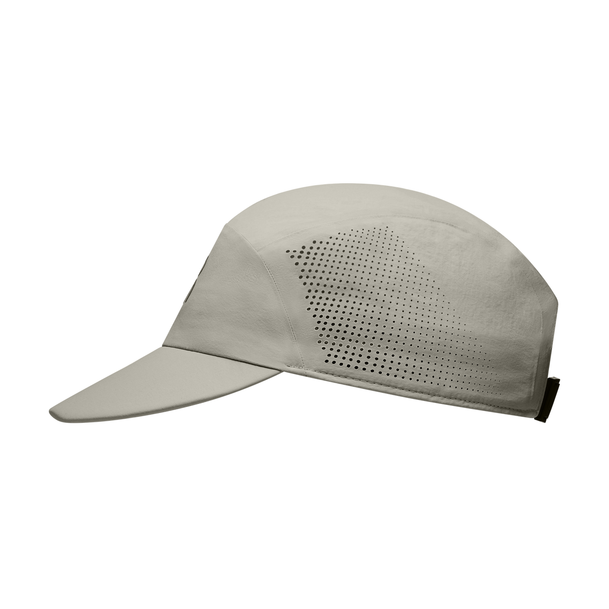 On Performance Cap Unisex in Brume, side view showing perforated ventilation panel