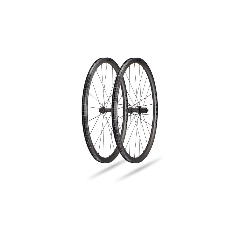 Specialized Roval Terra CLX carbon wheelset pair in satin carbon and gloss black finish